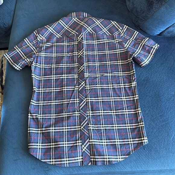 Burberry Blue Check Button-down Shirt Size M - Picture 3 of 6